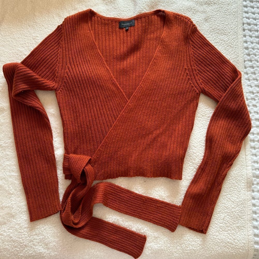 MAJORELLE Rust Wrap Sweater - Picture 3 of 5